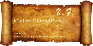 Kleisz Filoména névjegykártya